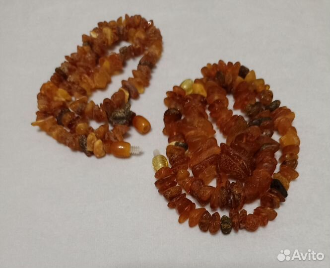 Бусы из необработанного янтаря