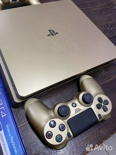Золотая Sony PS4 Playstation 4 +2 геймпада+3диска