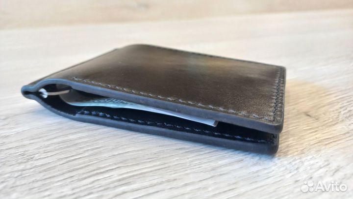 Зажим для денег из натуральной кожи ручной работы