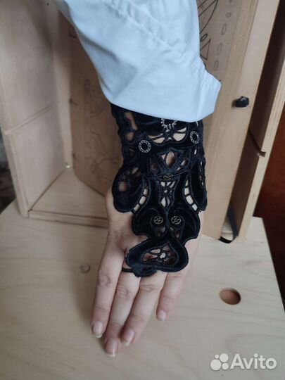 Браслет велюр стимпанк,готик,квест аксессуар