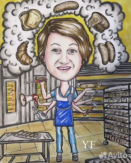 Шарж по фото (акварель)