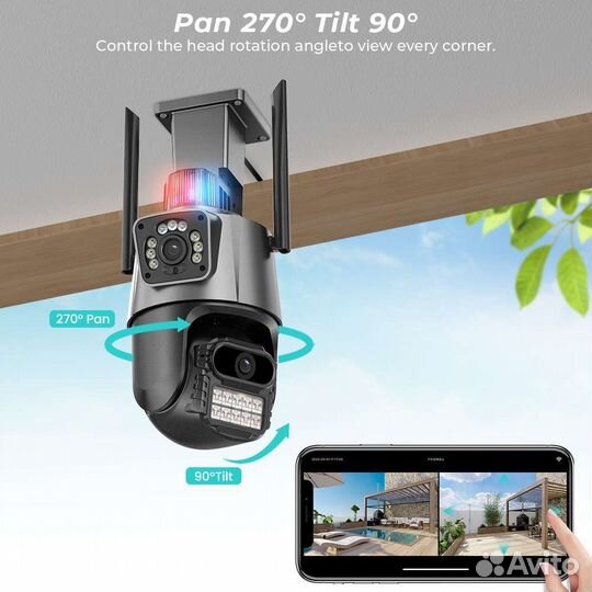 8 мп 4K IP-камера WiFi PTZ с двумя объективами