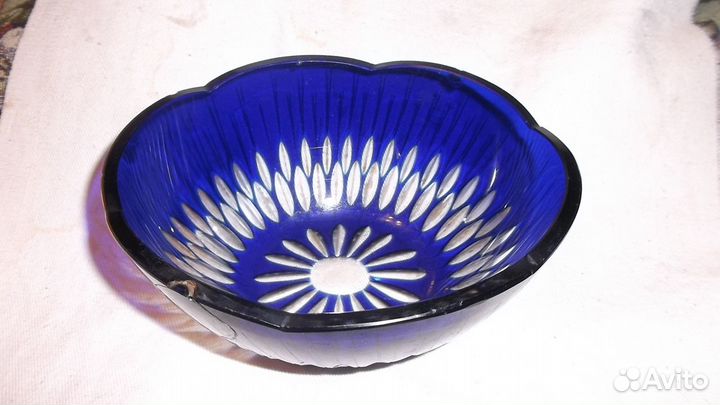 Сахарница, синее стекло. СССР