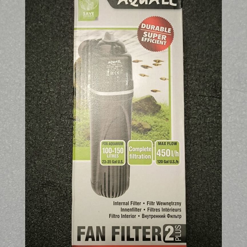 Внутренний фильтр Aquael FAN 2 Plus, 450 л/ч новый