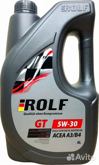 Моторное масло Rolf GT 5W-30 4л синтетика SL/CF