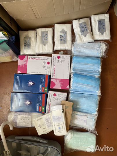 Перчатки нитриловые. Маски мед. Салфетки безворс