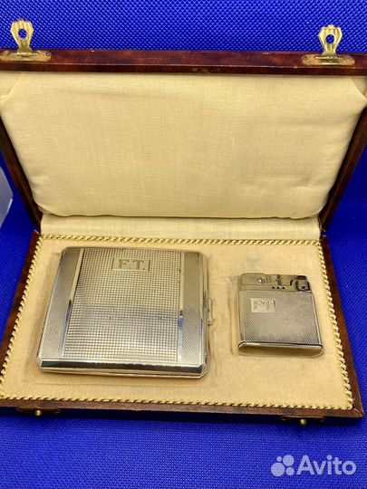 Серебряные портсигар и зажигалка. Германия 40-е