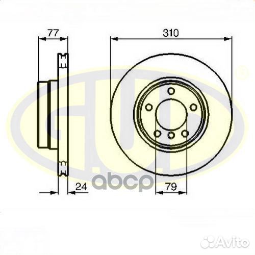 Диск тормозной bmw e60/e61 2.0/2.0d/2.5/2.5d 03