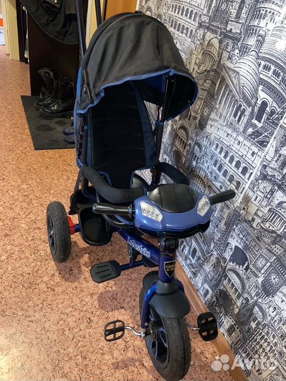Детский велосипед трехколесный с ручкой