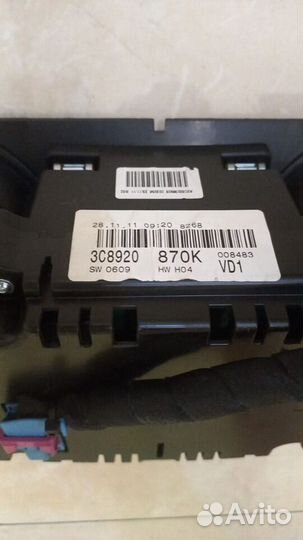 Приборная панель приборка Passat b7 / b6 / CC