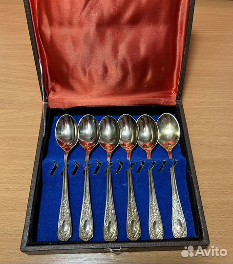 Набор позолоченных чайных ложек СССР (Кольчугино)