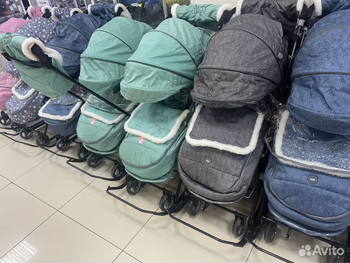 Санки коляска ндт6/2 джинс зеленый новые