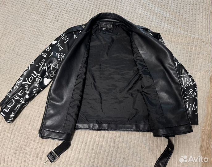 Кожаная куртка косуха оверсайз