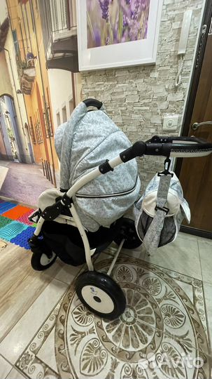 Коляска 2 в 1 indigo эко кожа