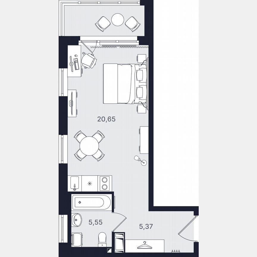 Апартаменты-студия, 31,6 м², 17/24 эт.
