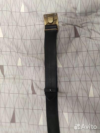 Ремень солдатский кожаный натуральный с пряжкой