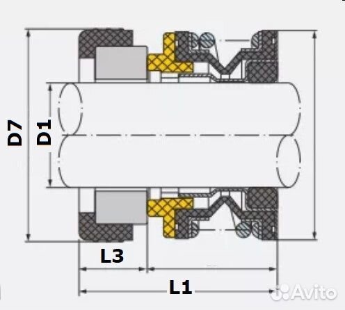 Уплотнитель насоса торцевой XJ-16/27 Cer/Car
