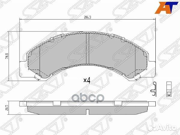 Колодки тормозные перед hino 300 ST-04465-37230