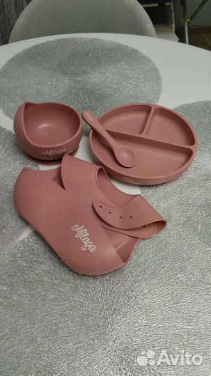 Детская силиконовая посуда набор для кормления