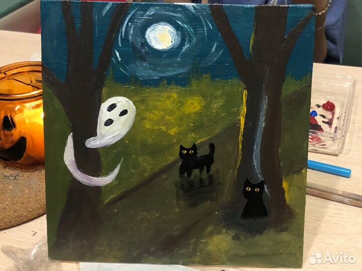Картина маслом хэллоуин