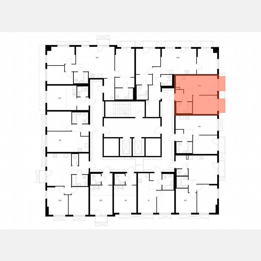 1-к. квартира, 35,2 м², 2/17 эт.