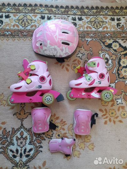Роликовые коньки детские с защитой