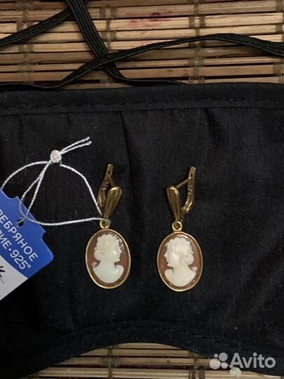 Старинные Серьги-Камеи