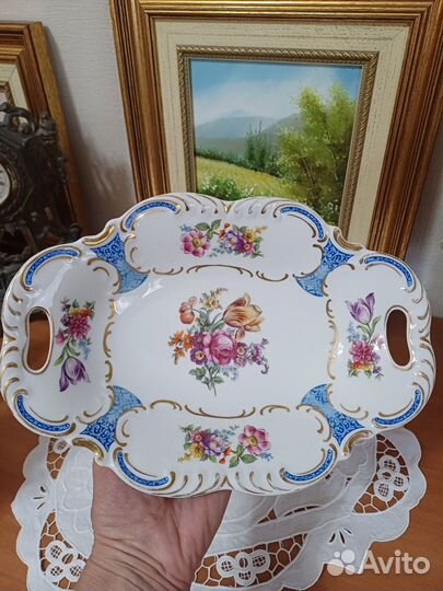 Антикварное блюдо Schumann 1932 г. Германия