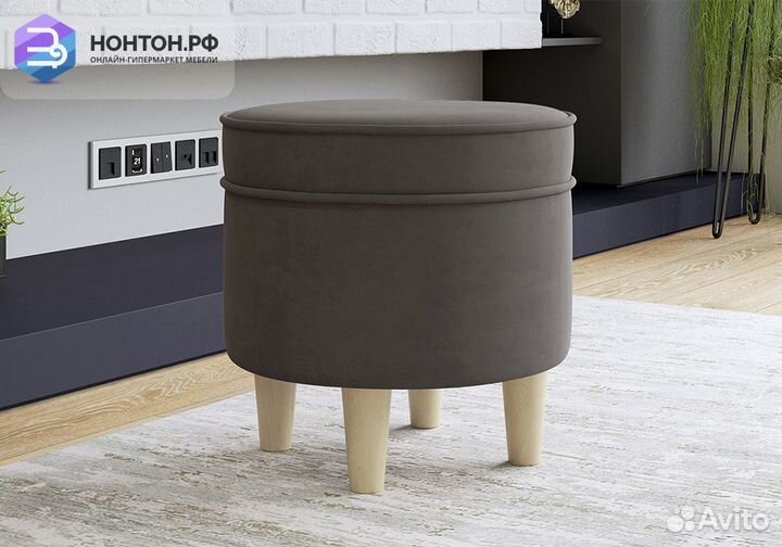 Пуф Лора серо-коричневый