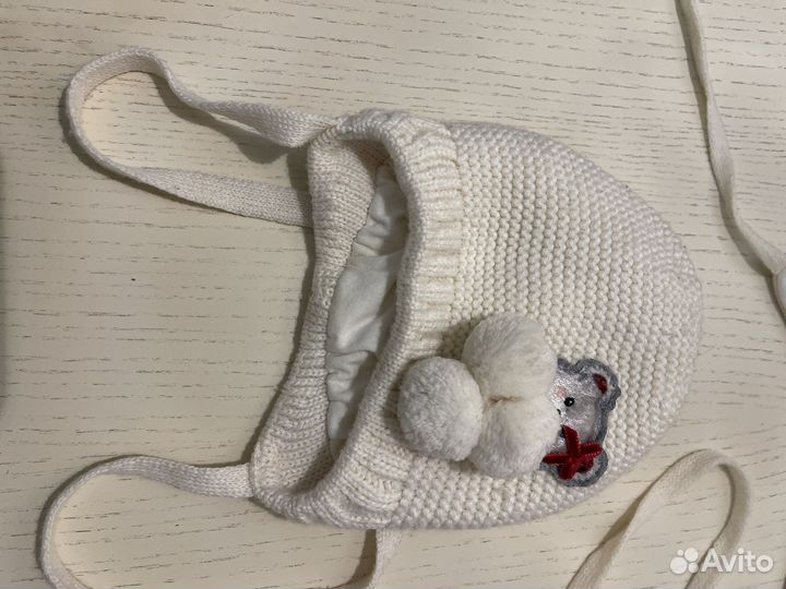 Шапочки для девочки с 3 мес до 1 года. Зима, весна