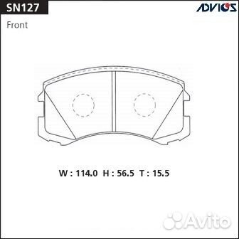 Advics SN127 Колодки mitsubishi Colt, Mirage, Lancer (2000) передние
