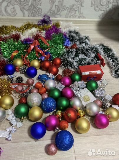 2 пакета Украшения для елки бу