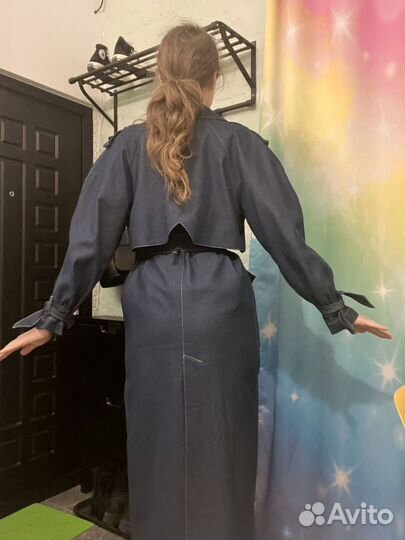 Тренч, Плащ Джинсовый, Демисезон