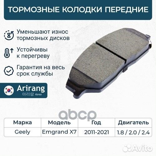 Колодка дискового тормоза перед. Geely (Emgrand