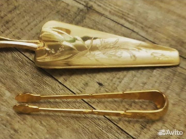 Лопатка сервировочная позолота винтаж