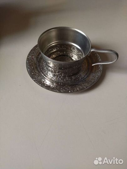 Чайно кофейный сервиз СССР мельхиоровый