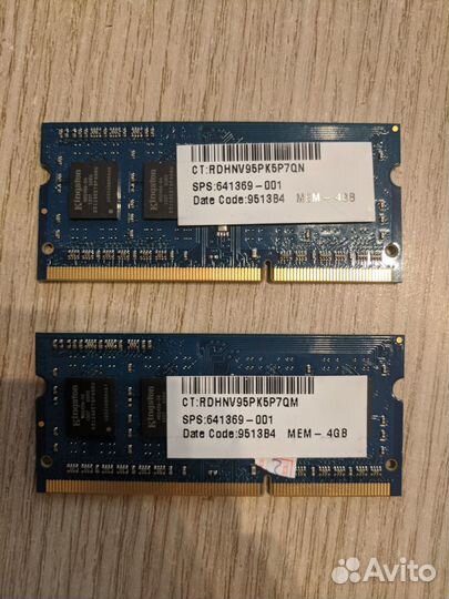 Kingston HP16D3LS1KBG 4G x2