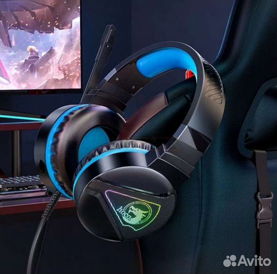 Проводные наушники Hoco W104 USB+Jack 3.5mm Синие