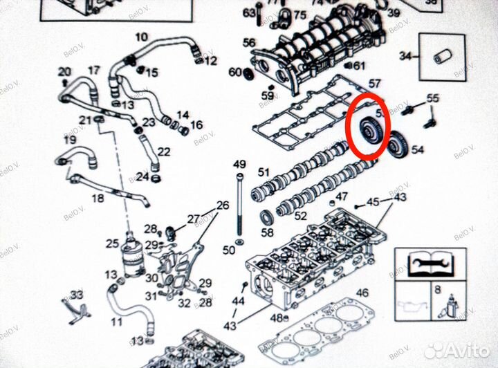 Звездочка впускного распредвала Z19DTH / Opel zafi