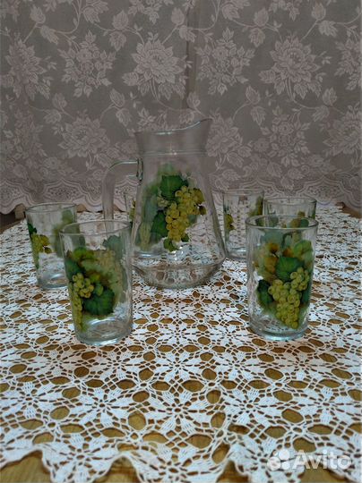 Набор: кувшин и стаканы, стекло