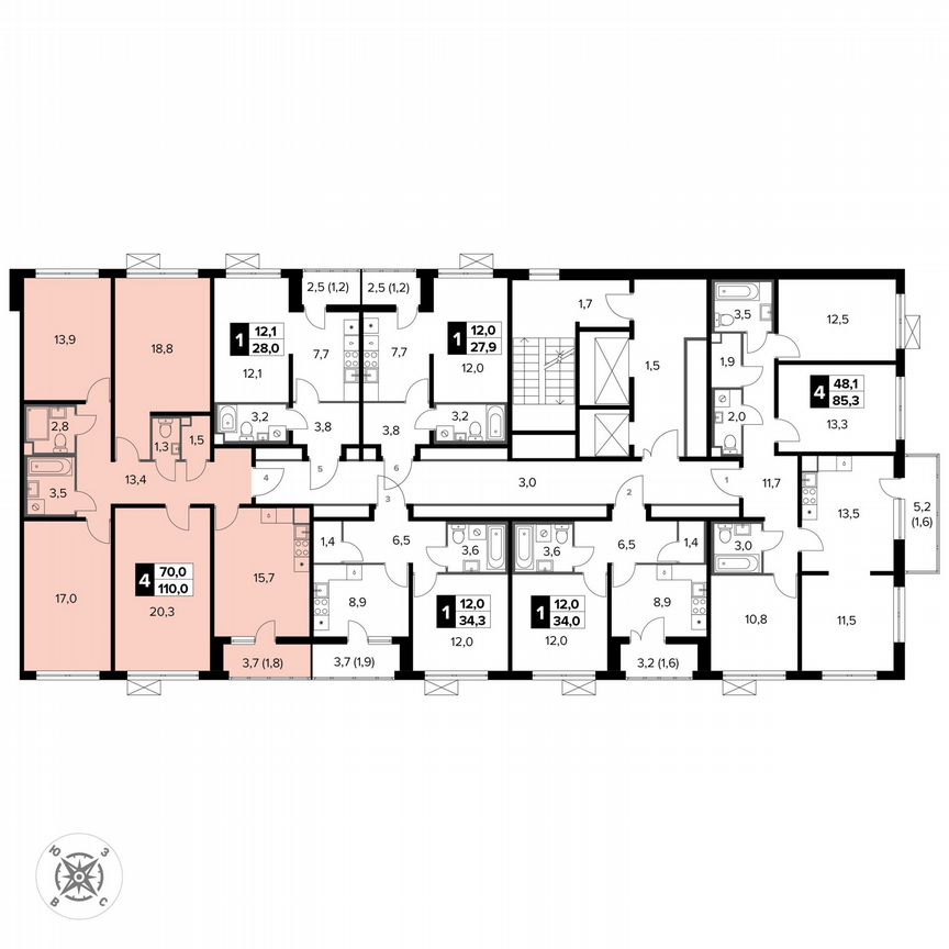 4-к. квартира, 110 м², 8/14 эт.