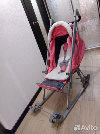 Детские санки коляска с колесами