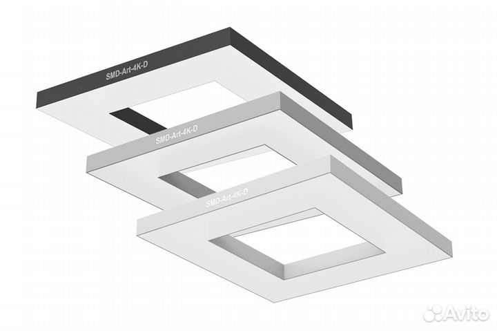 Светодиодная люстра в форме квадрата с отверстием