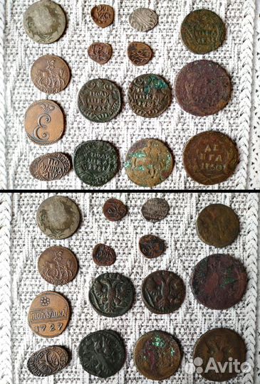 Монеты (серебро, медь, латунь и тд) более 1000 шт