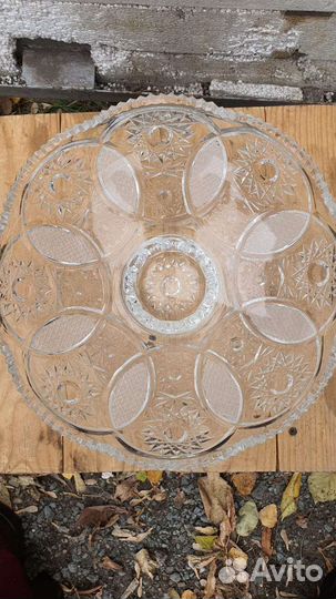 Блюдо большое хрусталь. Чехия