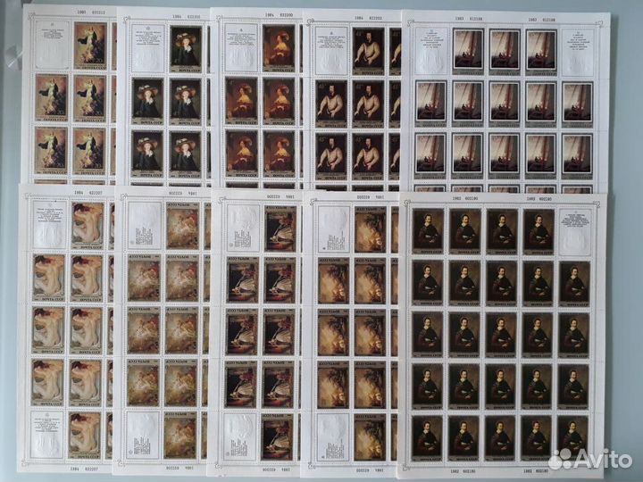 Марки СССР Живопись 10 листов чистые Купоны За Все