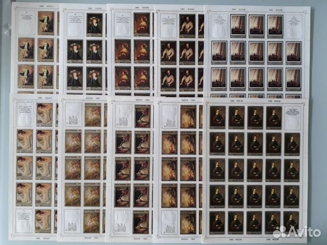 Марки СССР Живопись 10 листов чистые Купоны За Все