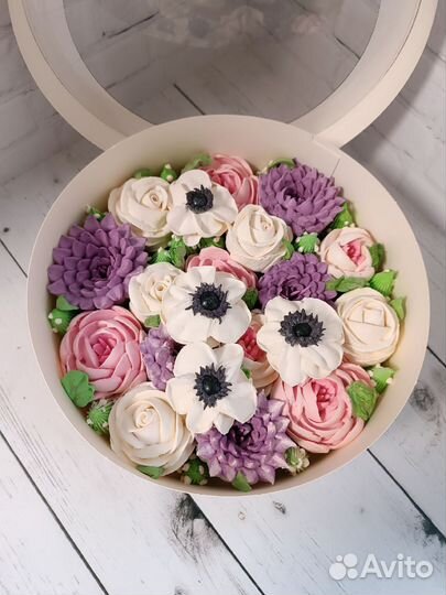 Зефирные цветы в коробочках