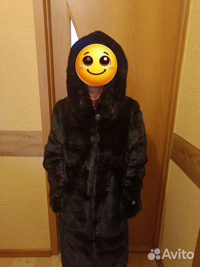 Шуба норковая с капюшоном