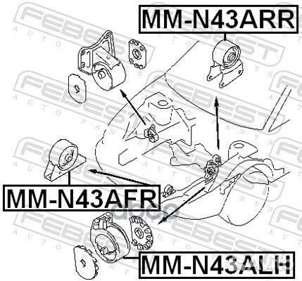 Подушка двигателя ат перед прав/лев MMN43AF